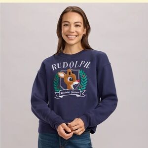 Tipsy Elves Navy Blue Rudolph Sweater size small new